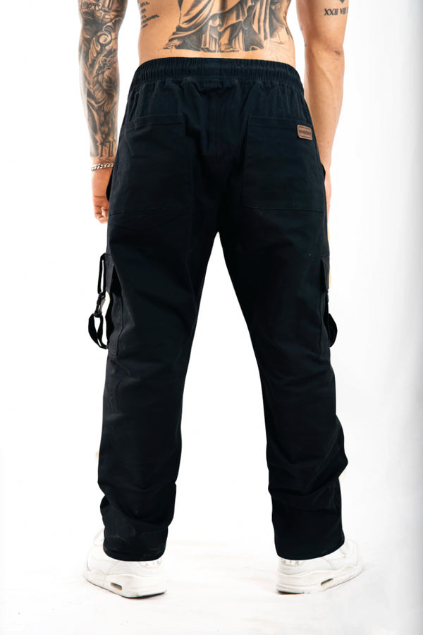 CARGO RIATA BOTA RECTA NEGRO