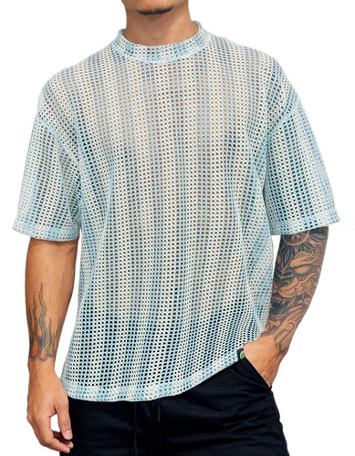 OVERSIZE TEXTURIZADA LISA AZUL-BLANCO